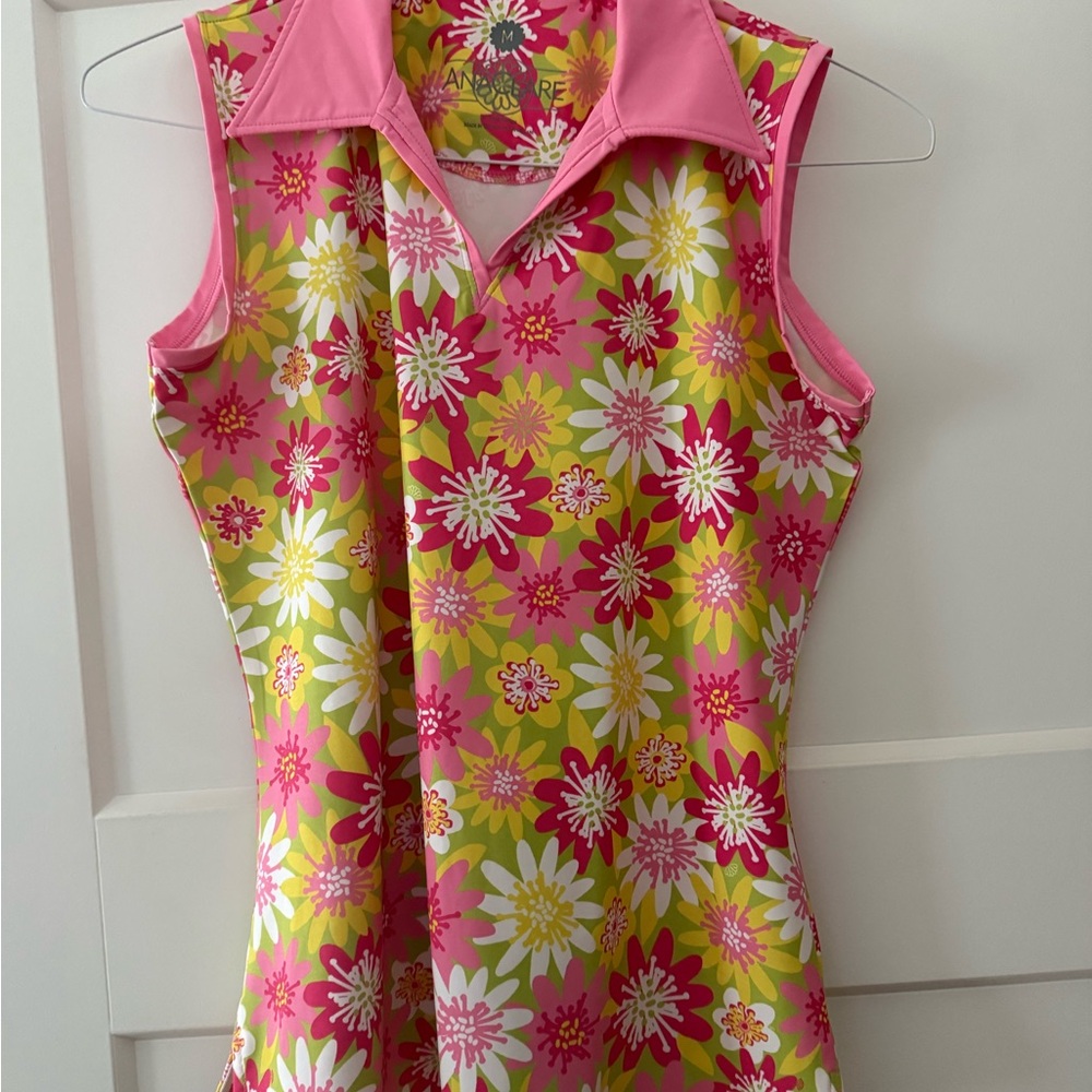 Vibrant Floral Pink and Yellow Tank Top